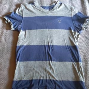 Striped V Neck Tee